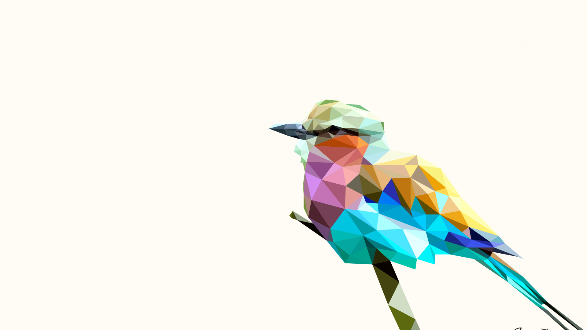 Обои радужная птица, птица, иллюстрация, ракшеобразных, воробьиные птицы в разрешении 1920x1080