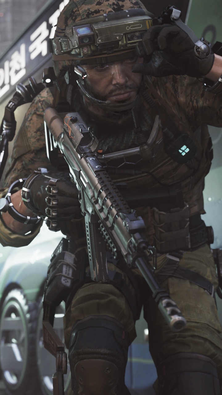 Обои call of duty advanced warfare, call of duty modern warfare 3, sledgehammer игры, шутер, солдат в разрешении 720x1280