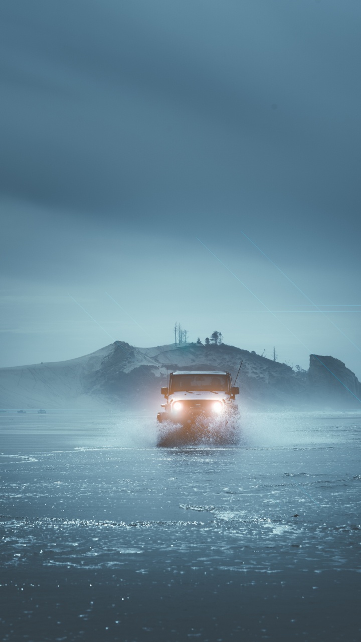 Обои Офф-роуд, пейзаж, гора, измеритель, облако в разрешении 720x1280