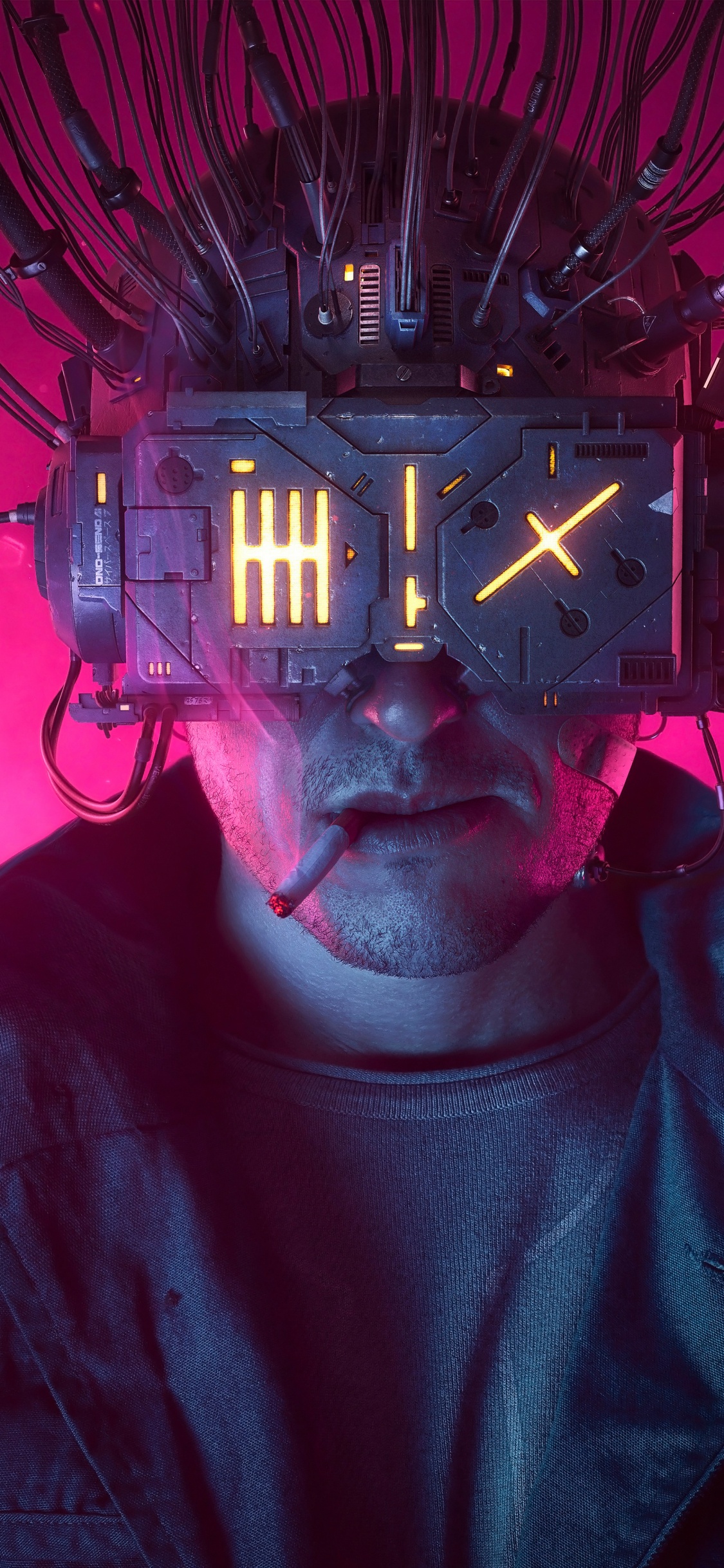 Обои искусство нейромантера, нейромант, горящий хром, арт, Научная фантастика в разрешении 1125x2436