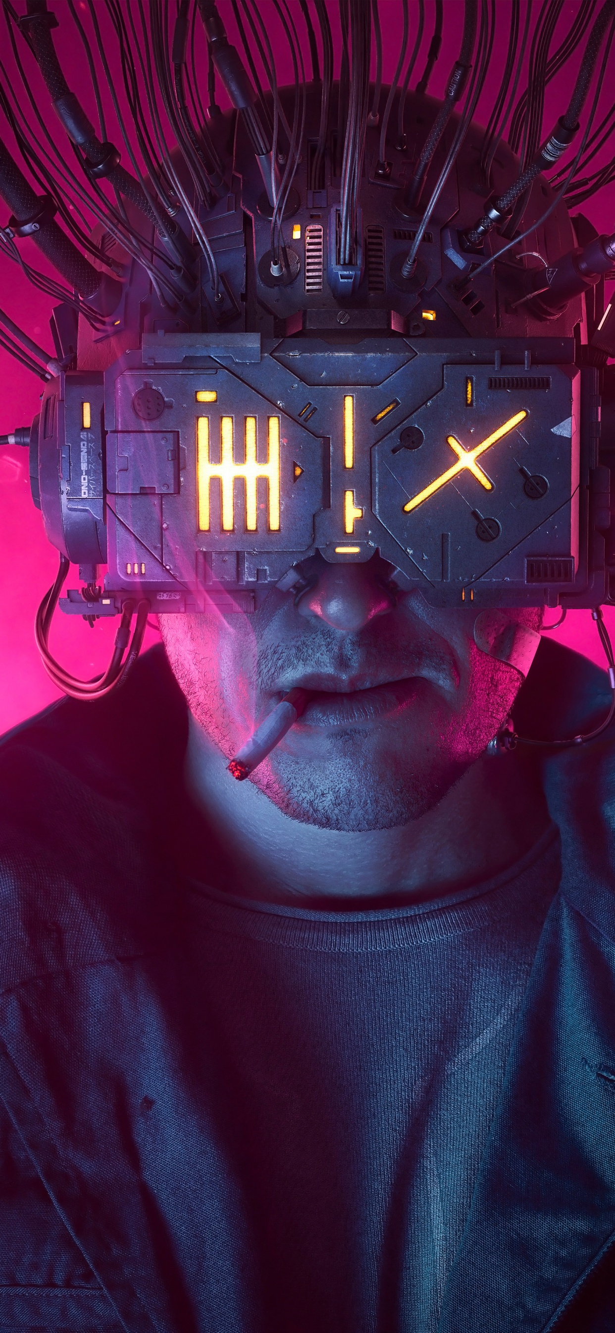 Обои искусство нейромантера, нейромант, горящий хром, арт, Научная фантастика в разрешении 1242x2688