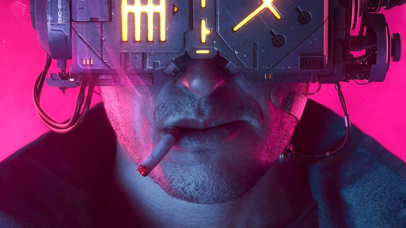 Обои искусство нейромантера, нейромант, горящий хром, арт, Научная фантастика в разрешении 1366x768