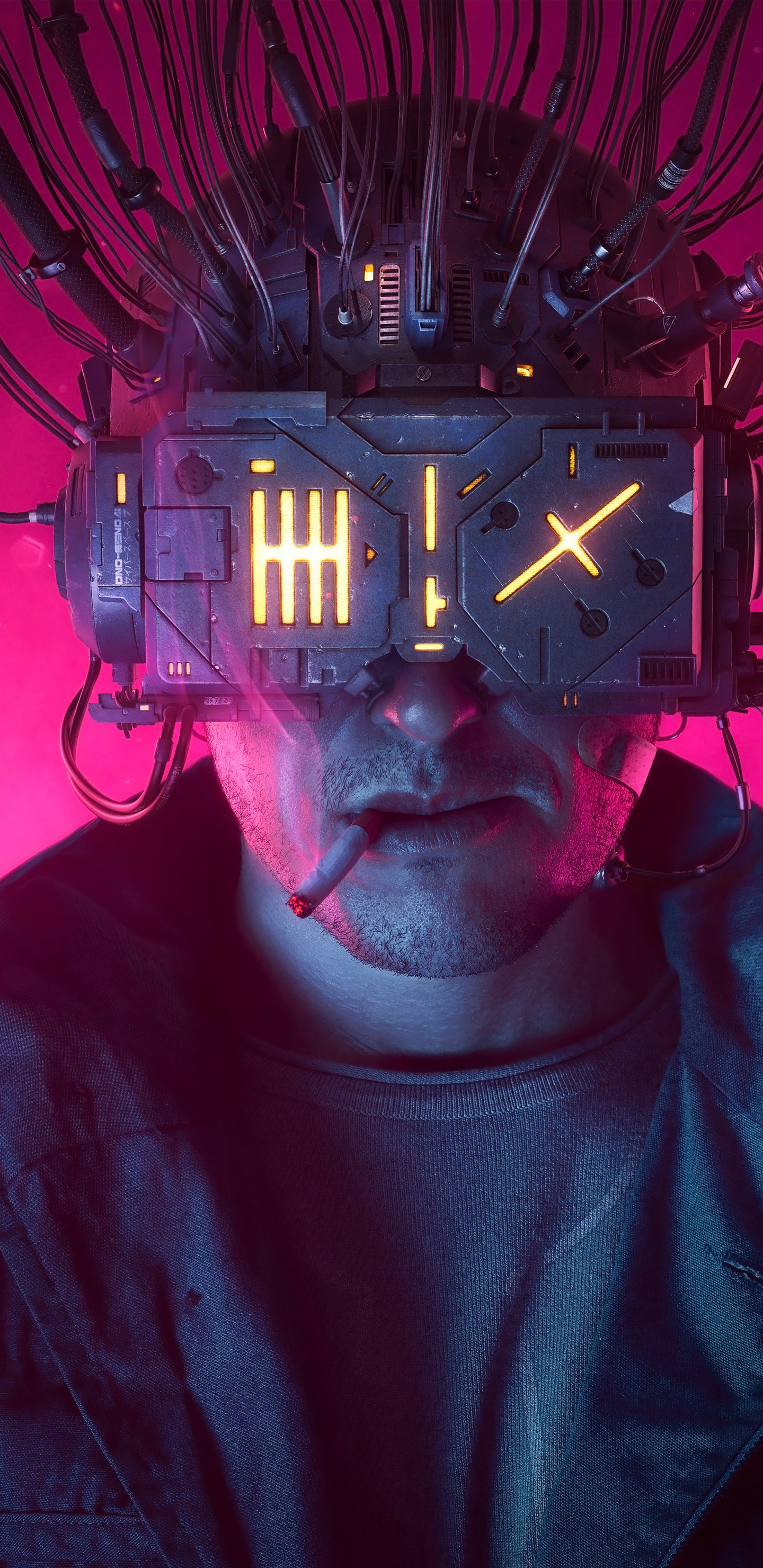 Обои искусство нейромантера, нейромант, горящий хром, арт, Научная фантастика в разрешении 1440x2960