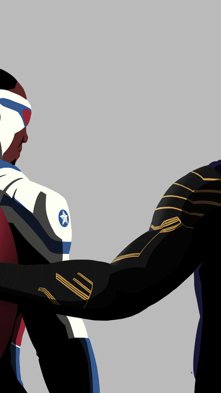 Обои Капитан Америка, Сокол, минимализм, супергерой, арт в разрешении 750x1334