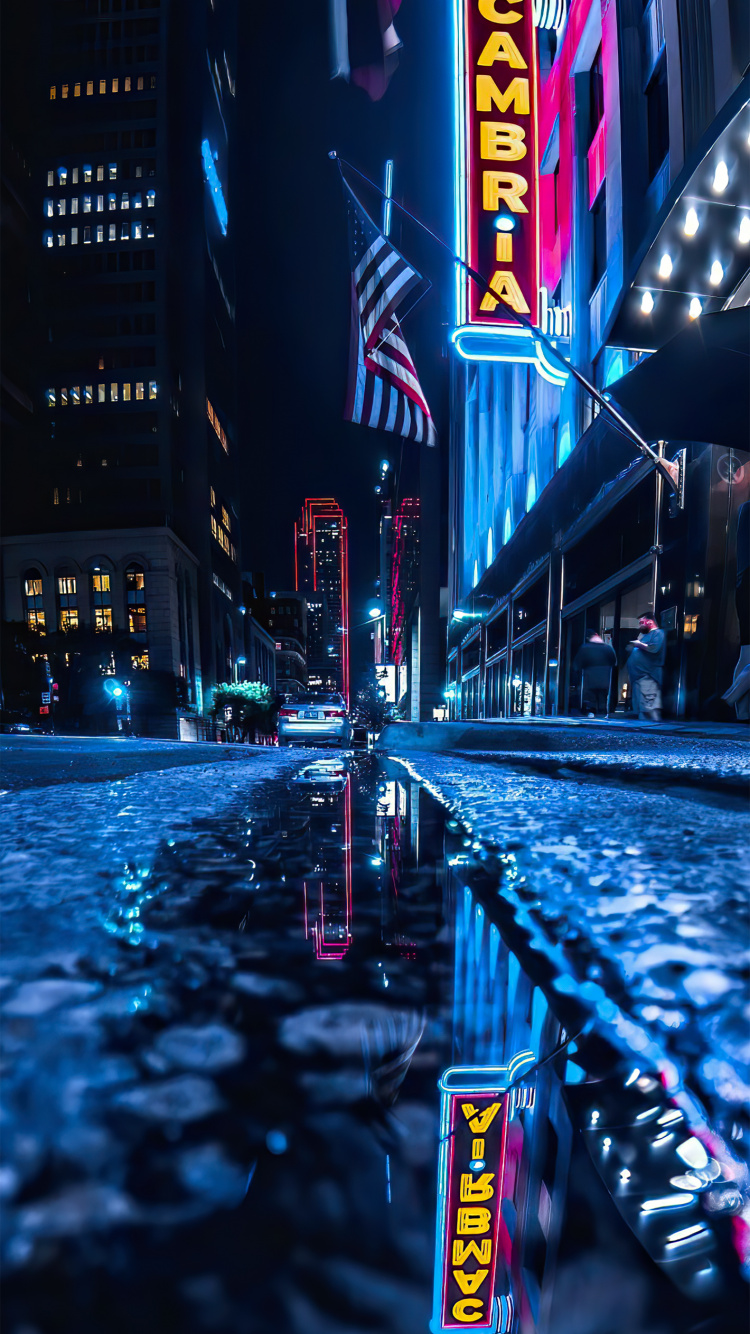 Обои ночь, Тикток, свет, гоблинкор, отличие в разрешении 750x1334