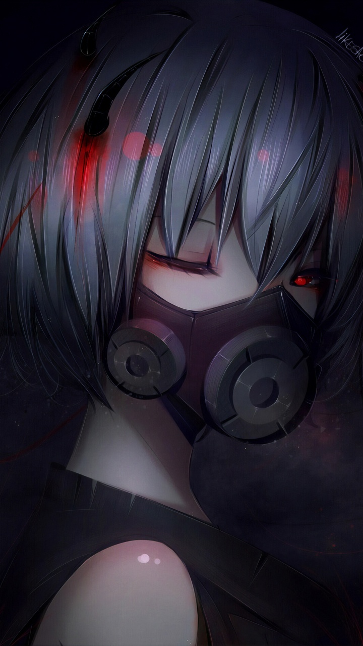 Обои головной убор, красный цвет, глаз, иллюстрация, рот в разрешении 720x1280