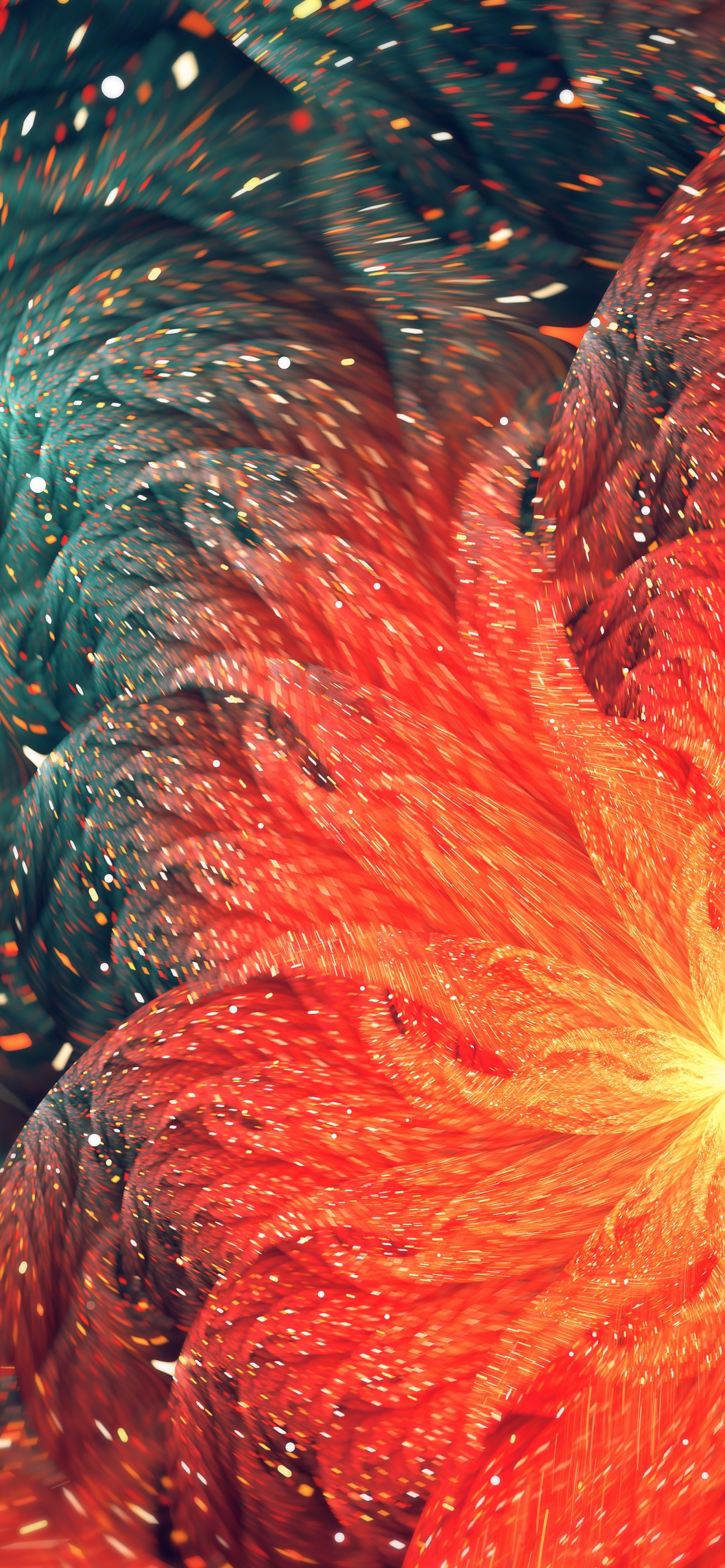 Обои цифровое искусство, салют, красный цвет, Апельсин, дивали в разрешении 1242x2688