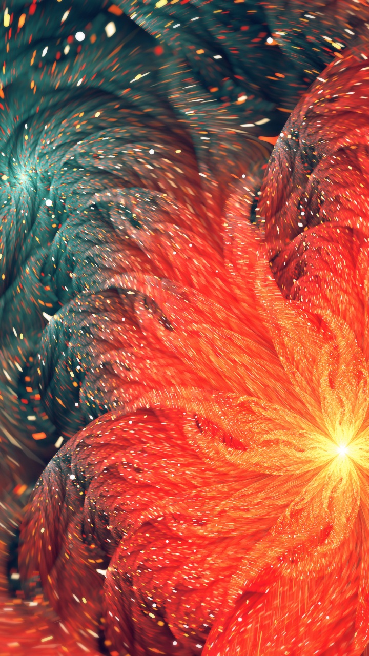 Обои цифровое искусство, салют, красный цвет, Апельсин, дивали в разрешении 720x1280