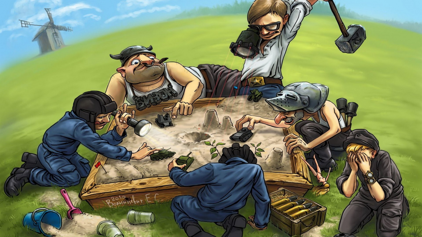 Обои world of tanks, wargaming, бак, игры, отдых в разрешении 1366x768