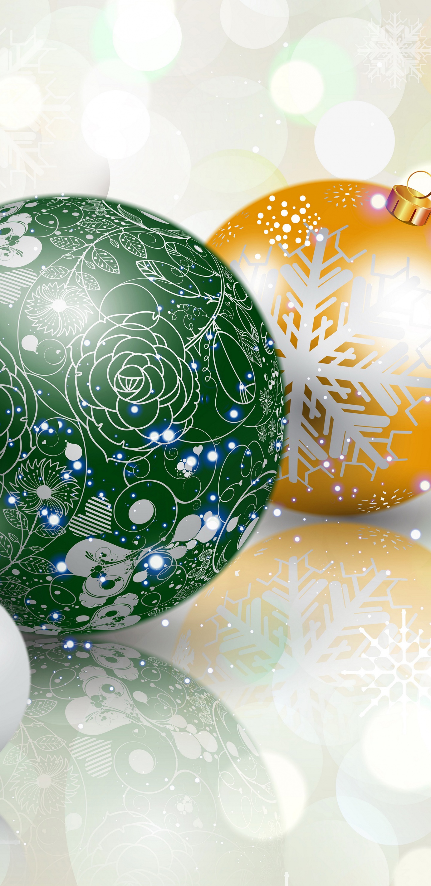 Обои Новый год, рождественский орнамент, Рождественские украшения, сфера, Рождество в разрешении 1440x2960