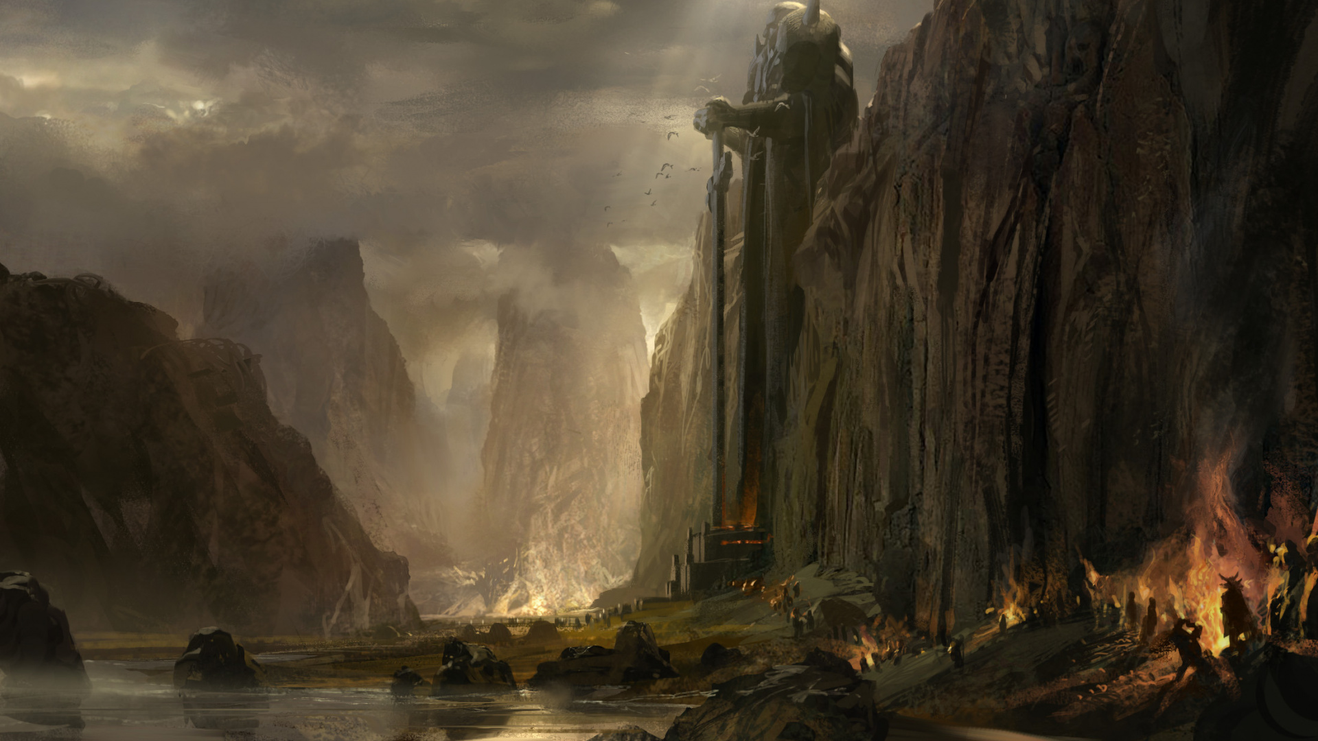 Обои арт, местность, художник, концепт арт, guild wars eye of the north в разрешении 1920x1080