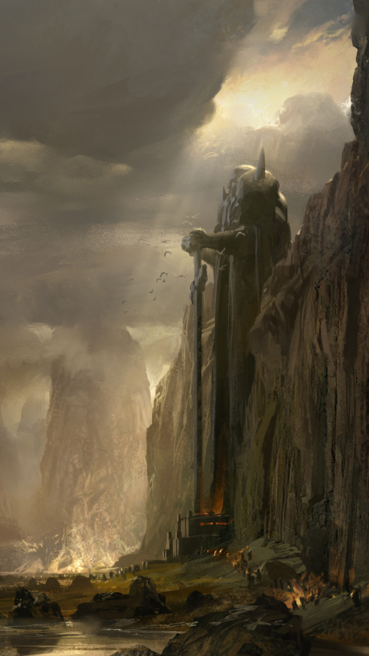 Обои арт, местность, художник, концепт арт, guild wars eye of the north в разрешении 750x1334