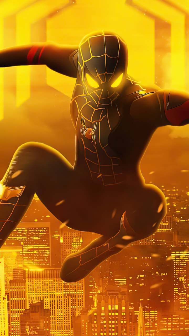 Обои Spiderman Black And Gold Suit Look в разрешении 720x1280