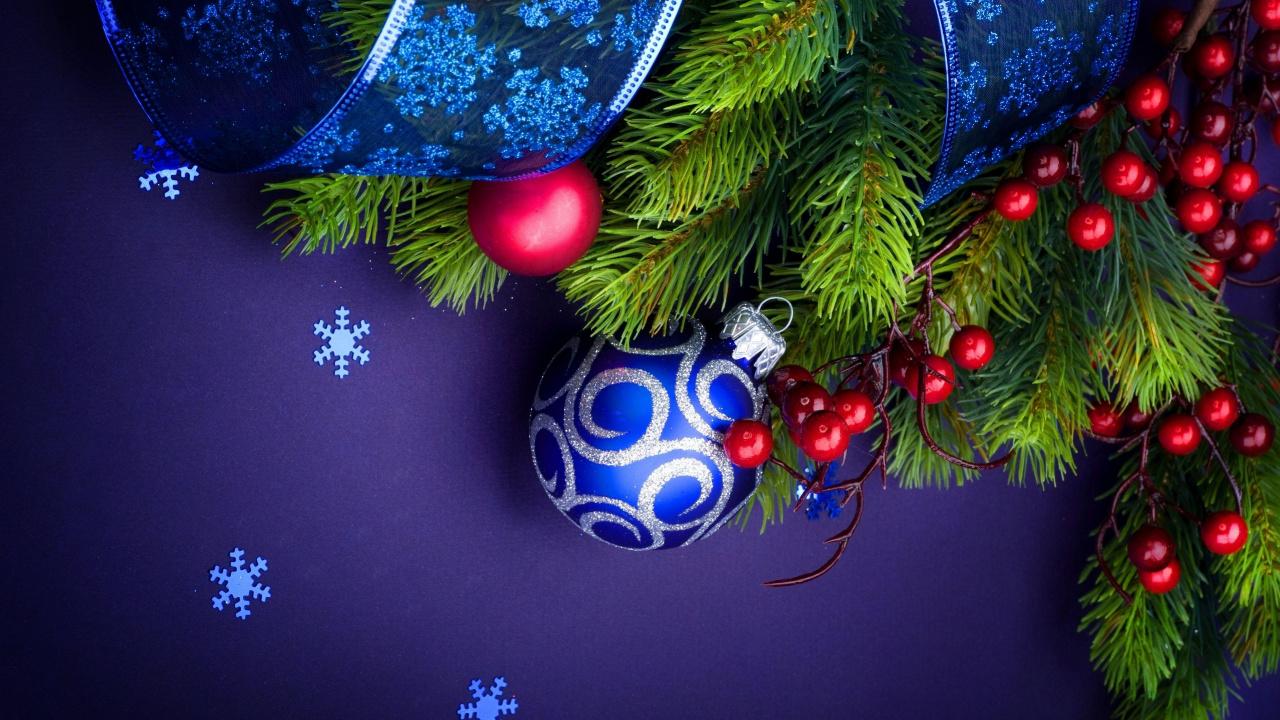 Обои Рождественские украшения, елка, пихта, Рождественская елка, событие в разрешении 1280x720