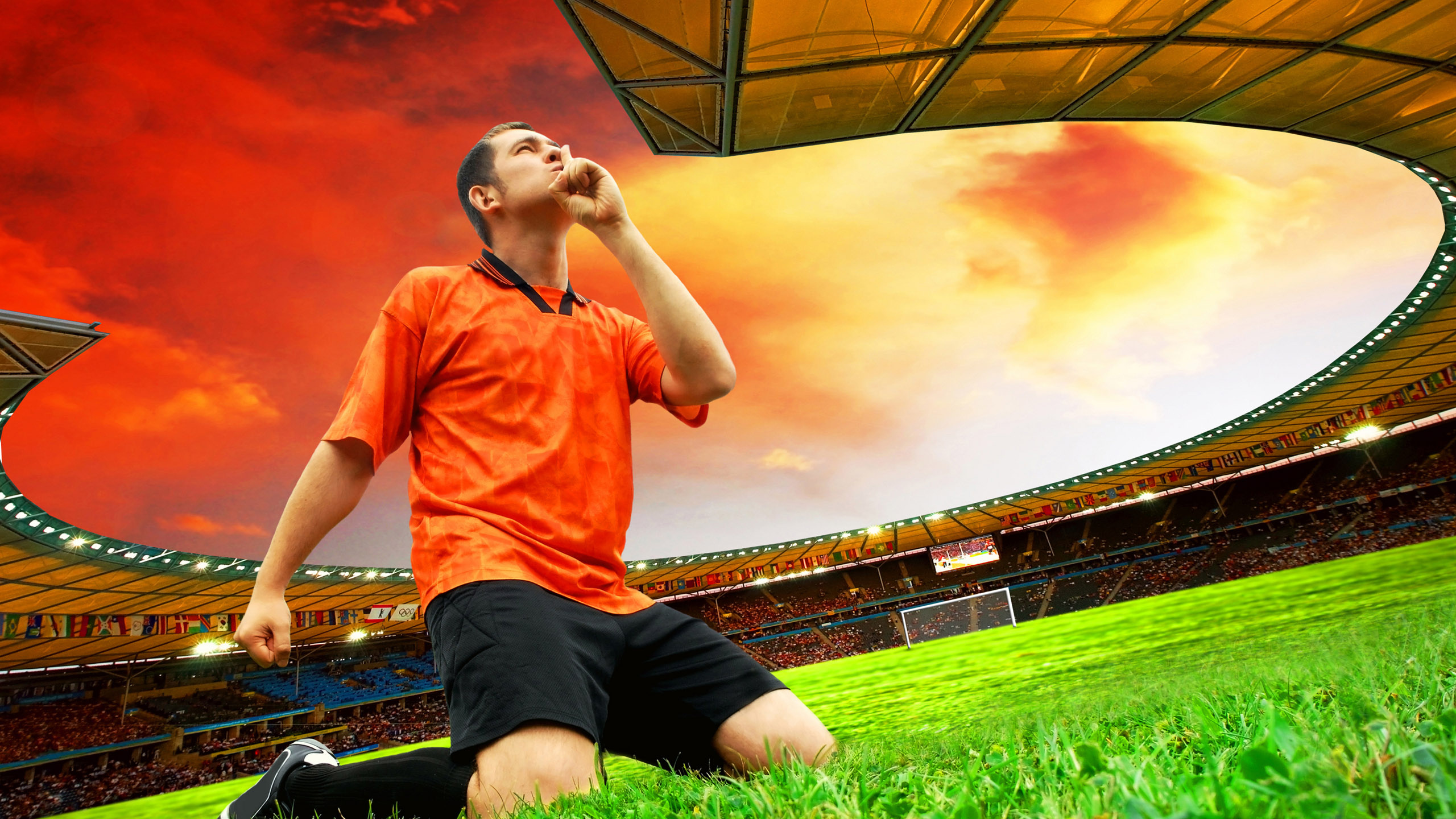 Обои досуг, спортивные объекты, солнечный свет, футбол, Лионель Месси в разрешении 2560x1440