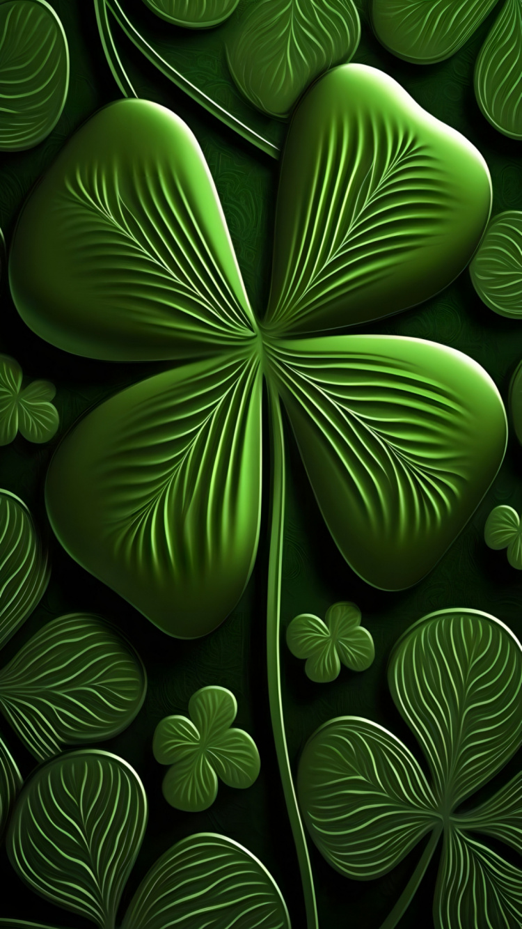 Обои крупный план, арт, зеленый, окружающая среда, лист в разрешении 750x1334