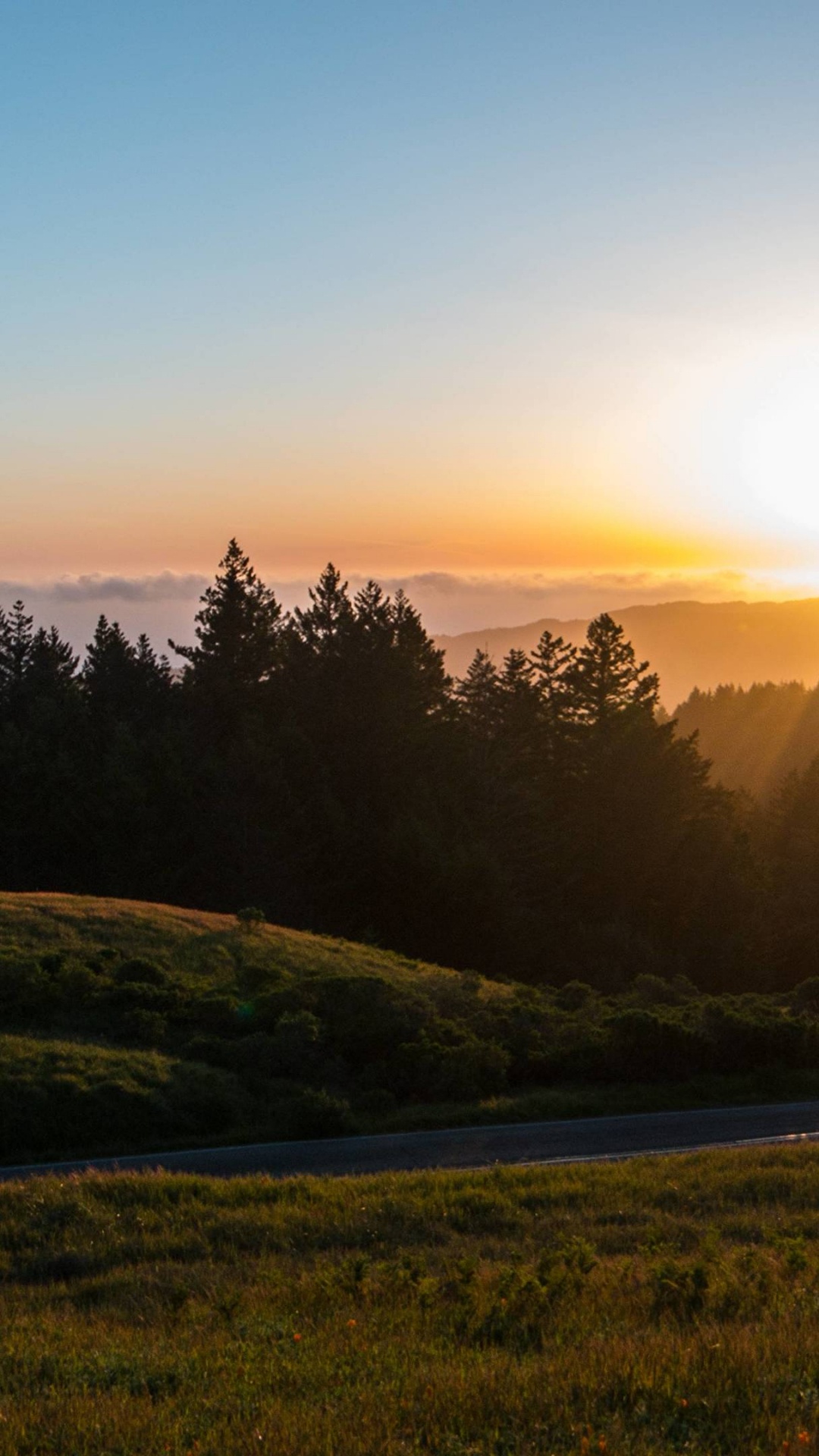 Обои природа, утро, холм, нагорье, гора Фудзи в разрешении 1080x1920