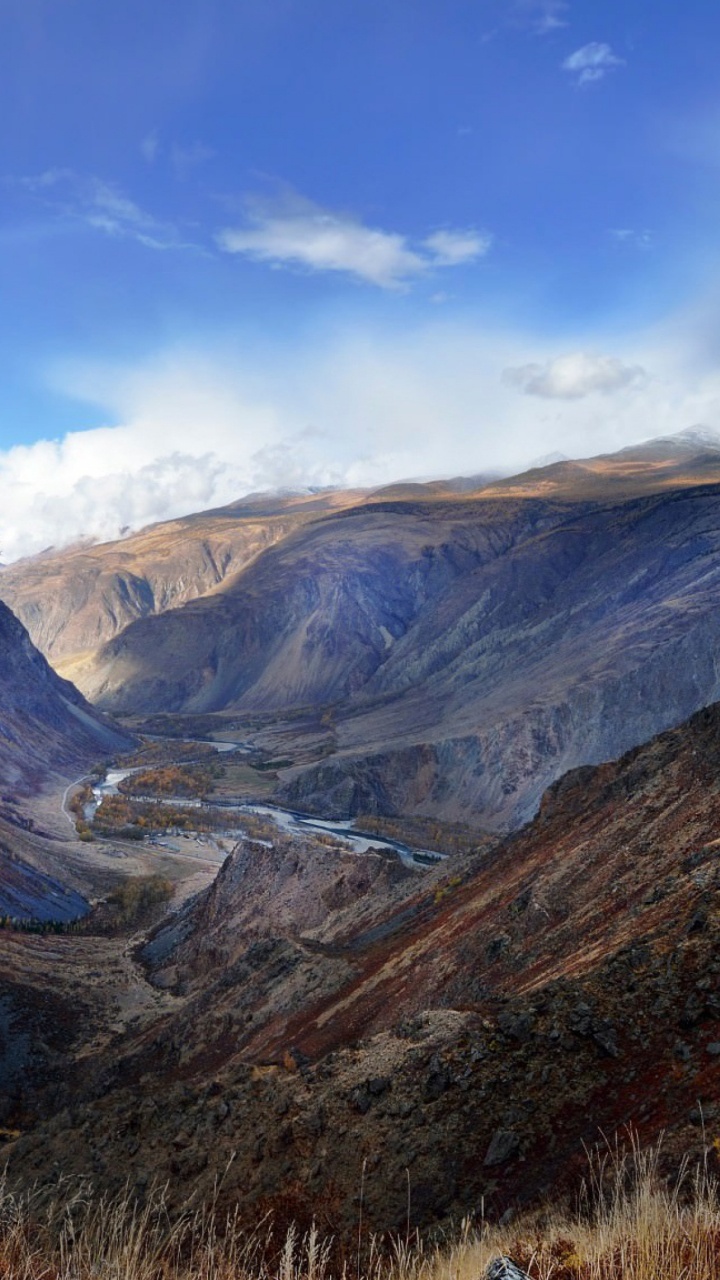 Обои алтайские горы, гора, горный хребет, природный ландшафт, природа в разрешении 720x1280