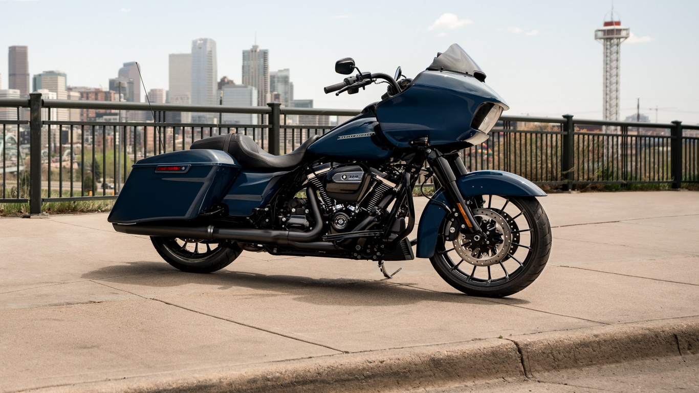 Обои Харли-Дэвидсон-Роуд Глайд, мотоцикл, авто, транспорт, топливный бак в разрешении 1366x768