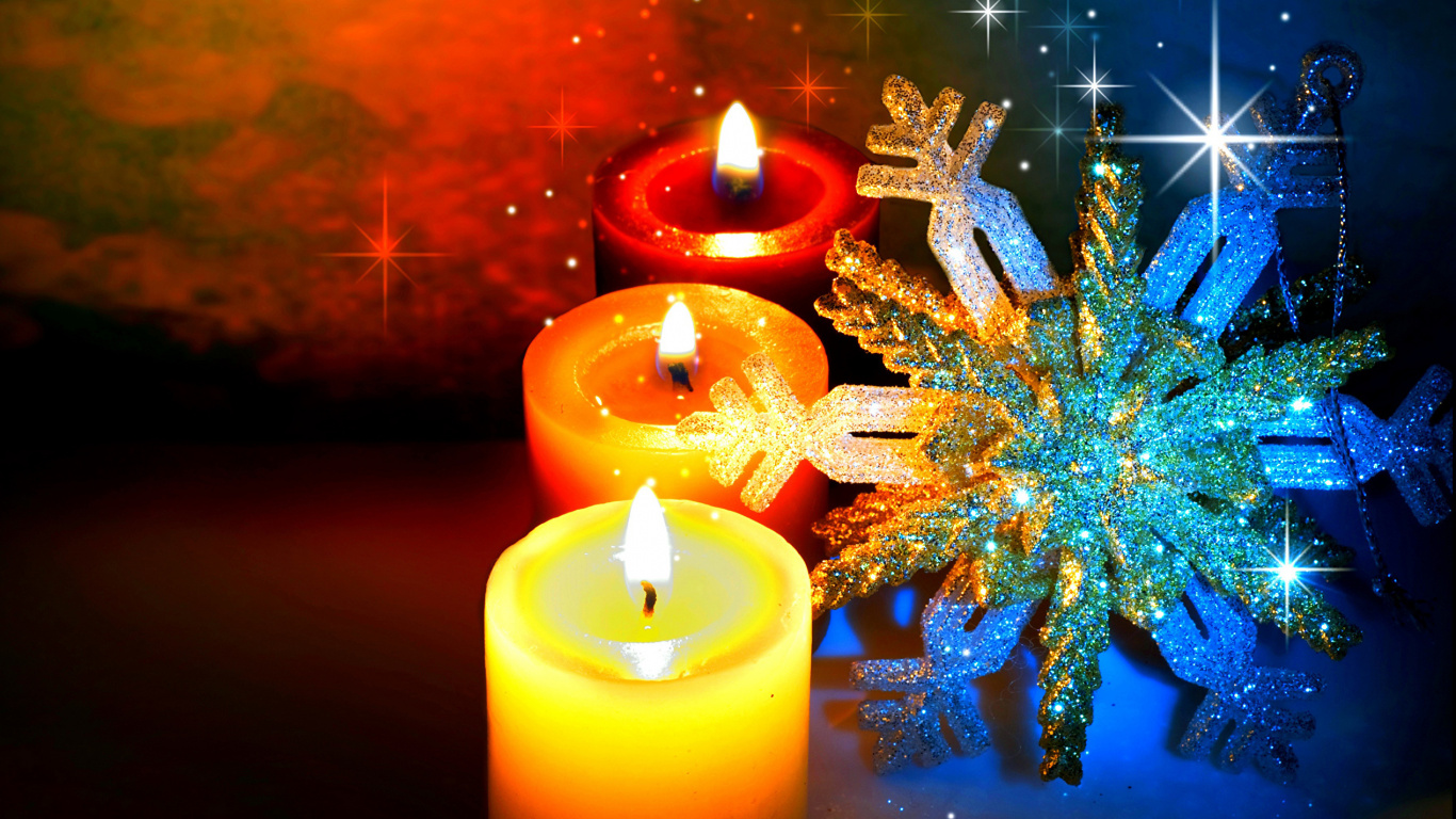 Обои Новый год, праздник, освещение, свеча, Рождество в разрешении 1366x768