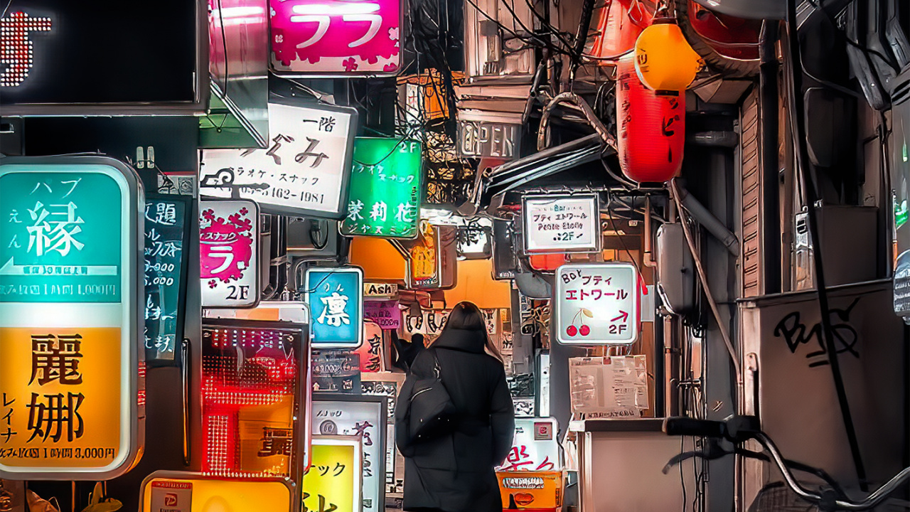 Обои ночь, улица, инфраструктура, автомобильное освещение, архитектура в разрешении 1280x720