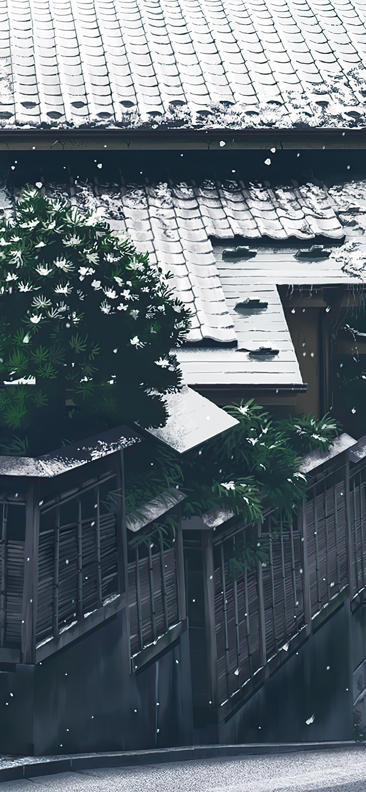 Обои иллюстрация, рисование, пейзажная живопись, живопись, здание в разрешении 1242x2688