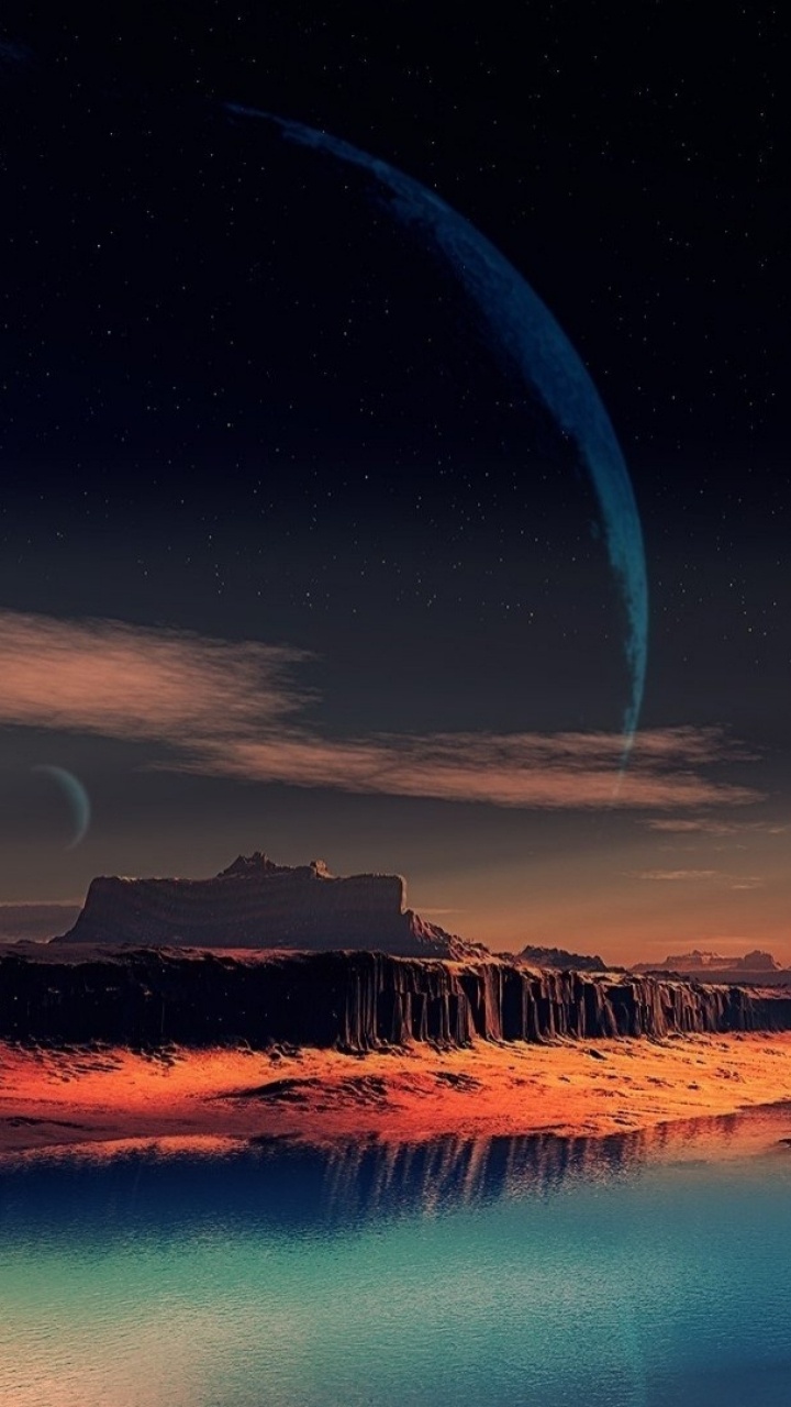 Обои ночь, природа, атмосфера, горизонт, облако в разрешении 720x1280