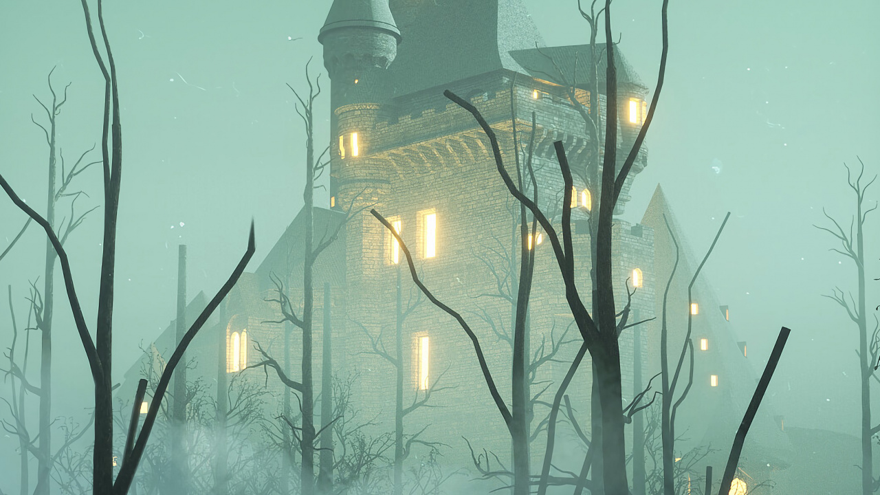 Обои дерево, дымка, вода, туман, атмосфера в разрешении 1280x720