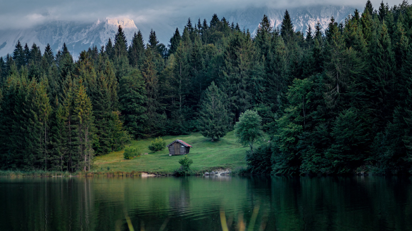 Обои природа, природный ландшафт, отражение, водоем, озеро в разрешении 1366x768