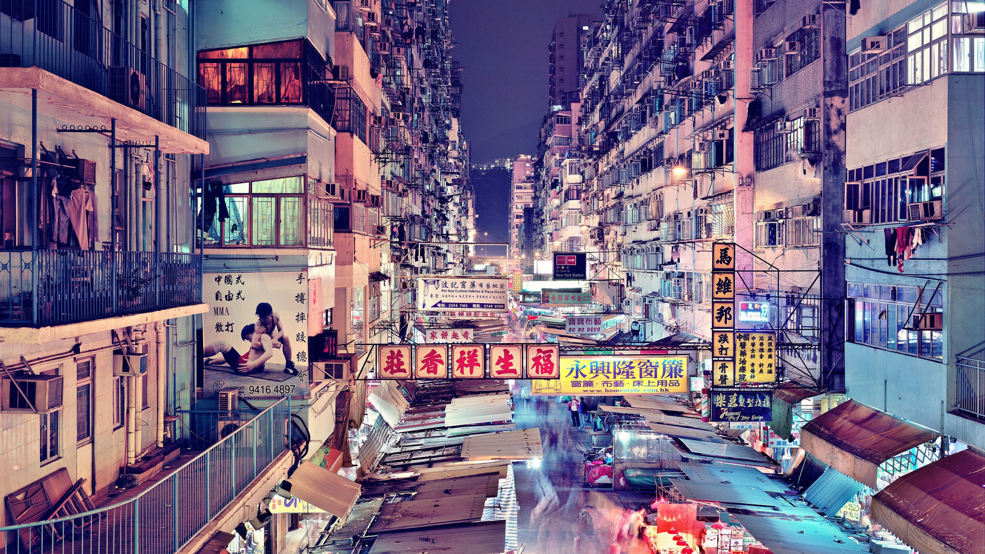 Обои улица ФА Юэнь, Гонконг, улица, городской район, город в разрешении 1920x1080