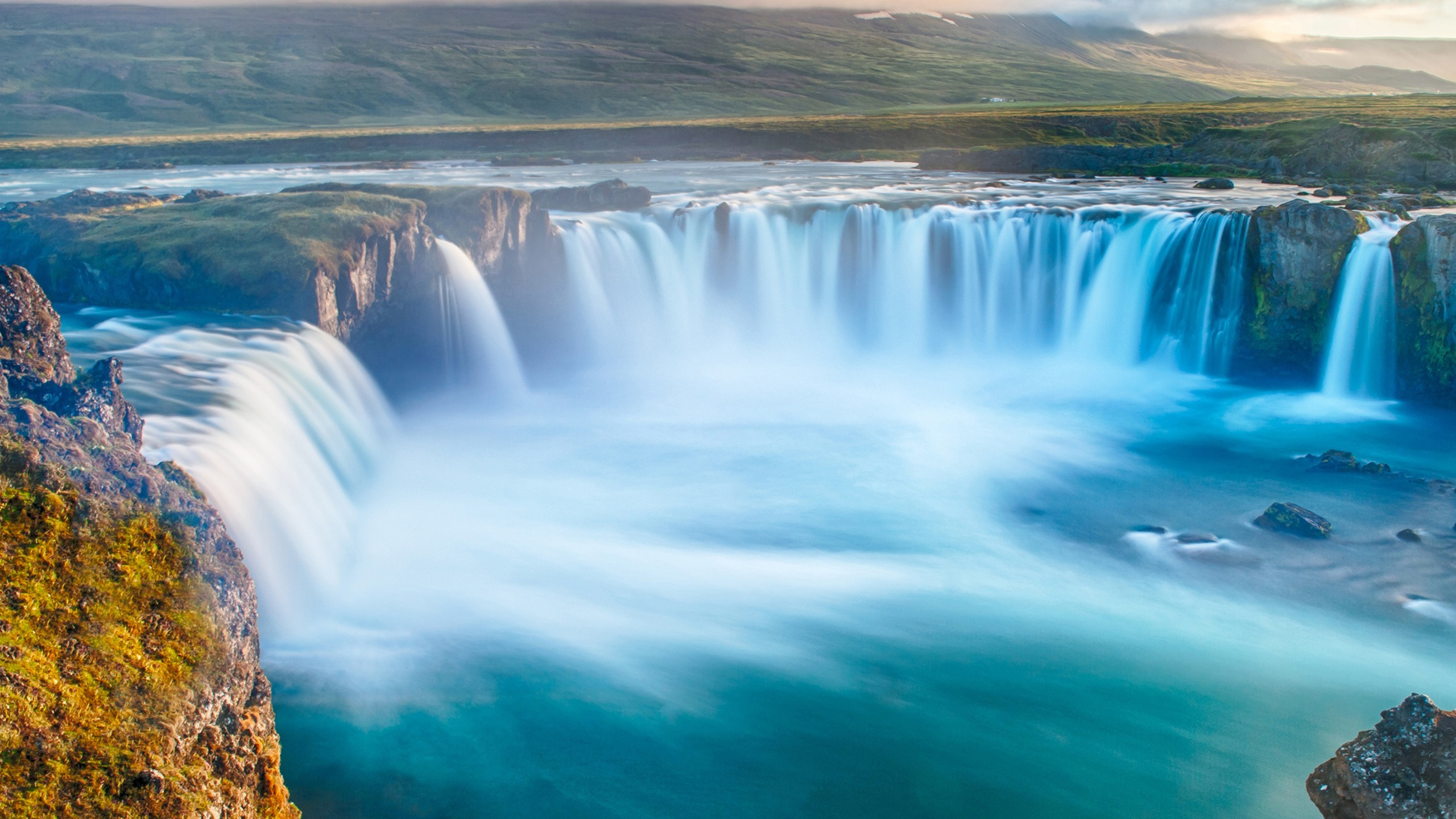 Обои водопад, водоем, гидроресурсы, природа, вода в разрешении 2560x1440