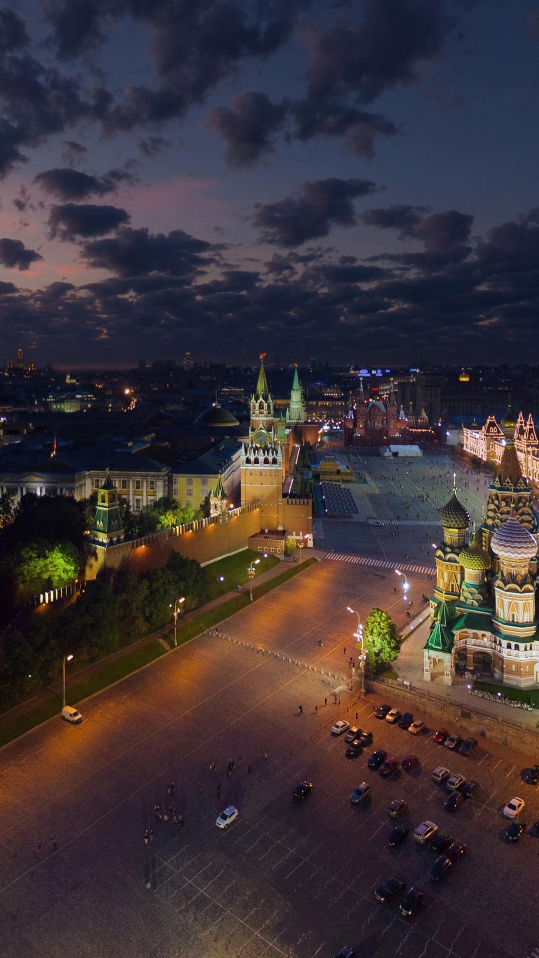 Обои город, панорама, ночь, городской район, городской пейзаж в разрешении 1080x1920