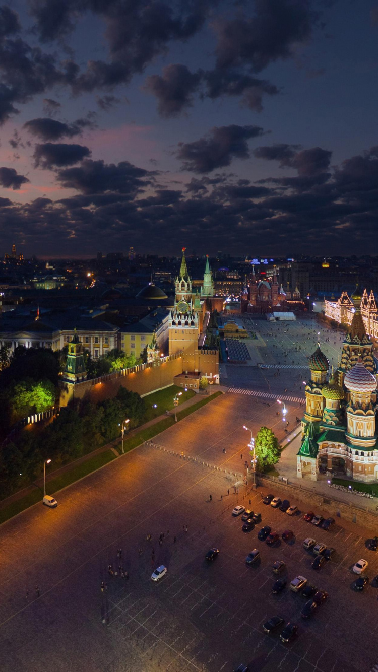 Обои город, панорама, ночь, городской район, городской пейзаж в разрешении 750x1334