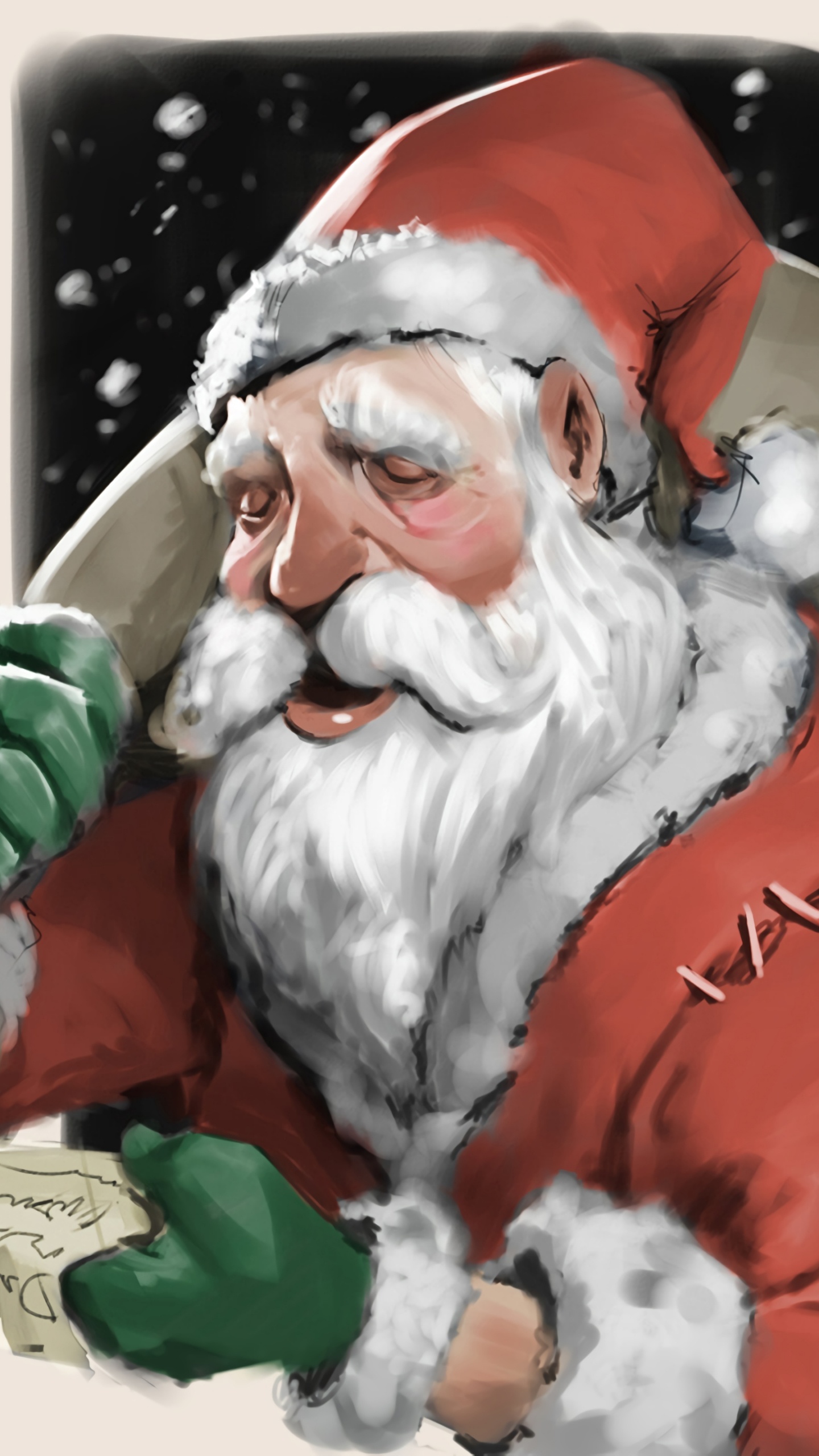 Обои Дед Мороз, искусство, вымышленный персонаж, украшение газона, Санта-Клаус сидя в разрешении 1440x2560