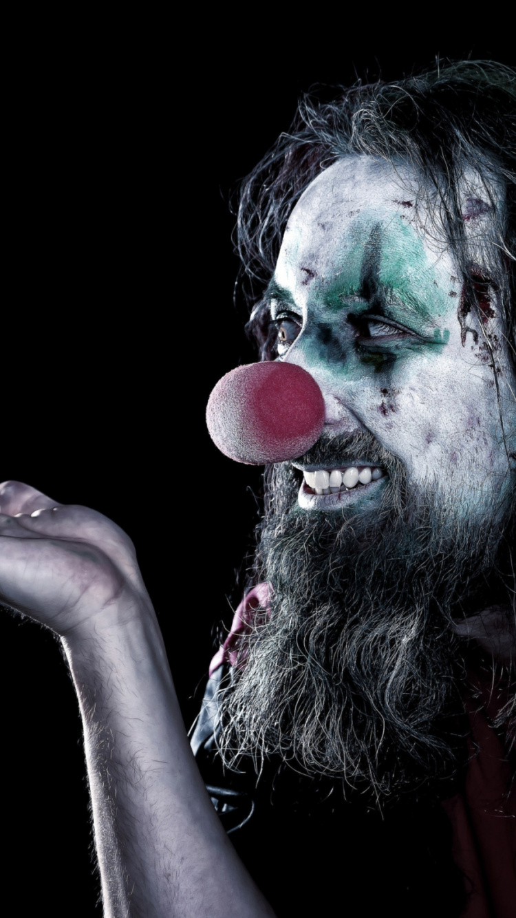 Обои клоун, злой клоун, произведение искусства, микрофон, губа в разрешении 750x1334