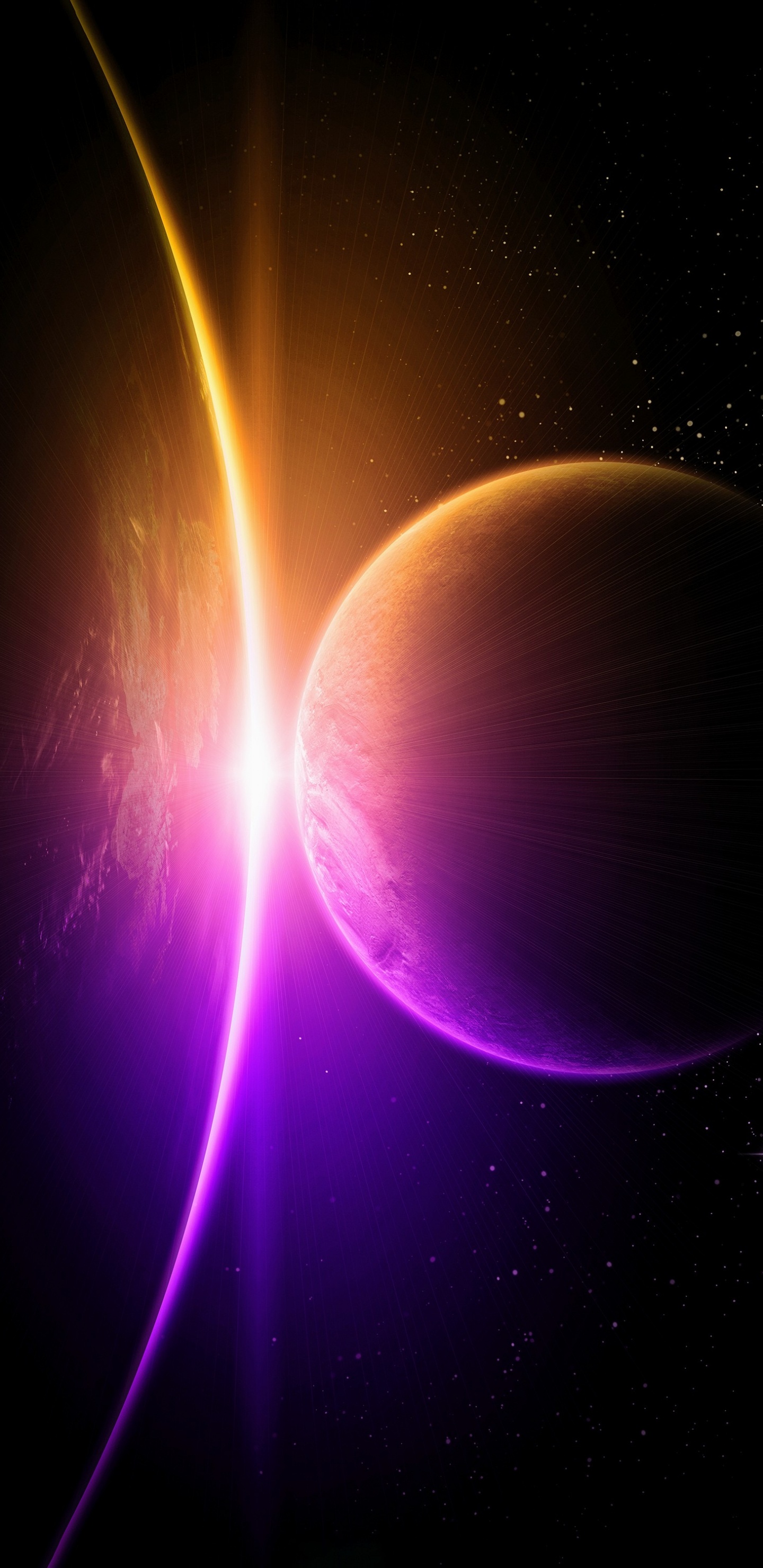 Обои атмосфера, земля, космическое пространство, космос, атмосфера земли в разрешении 1440x2960