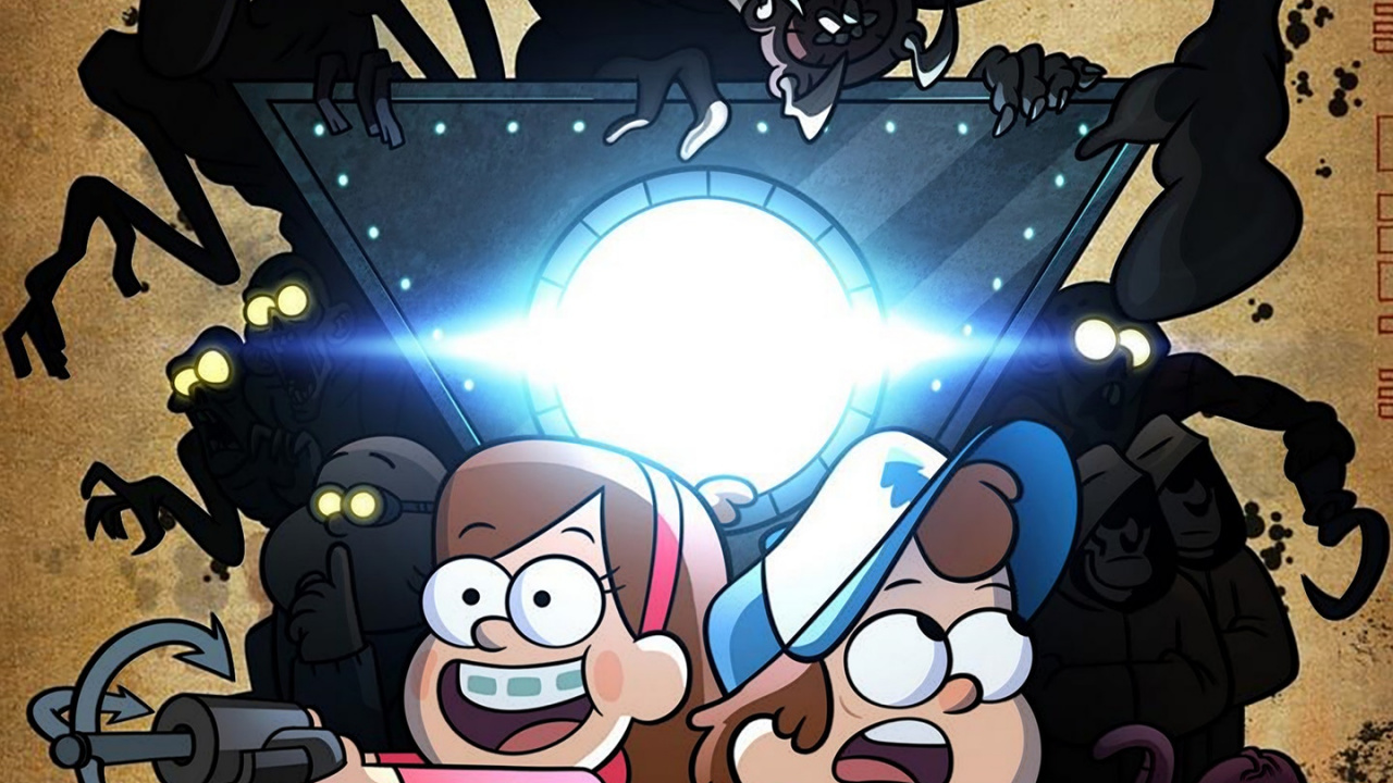 Обои Плакат Гравити Фолз, Диппер Пайнс, Мэйбл Пайнс, постер, канал дисней в разрешении 1280x720