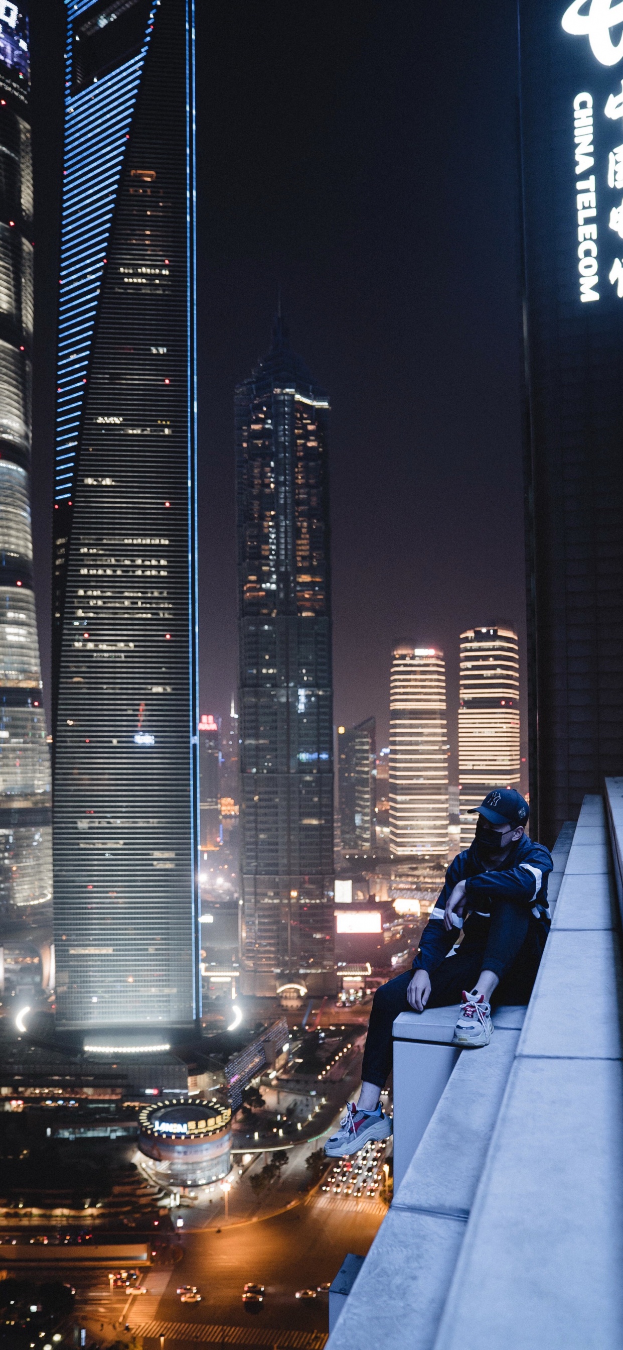 Обои Восточная жемчужина телевизионная башня, смартфон, электросвязь, сим блокировка, небоскреб в разрешении 1242x2688