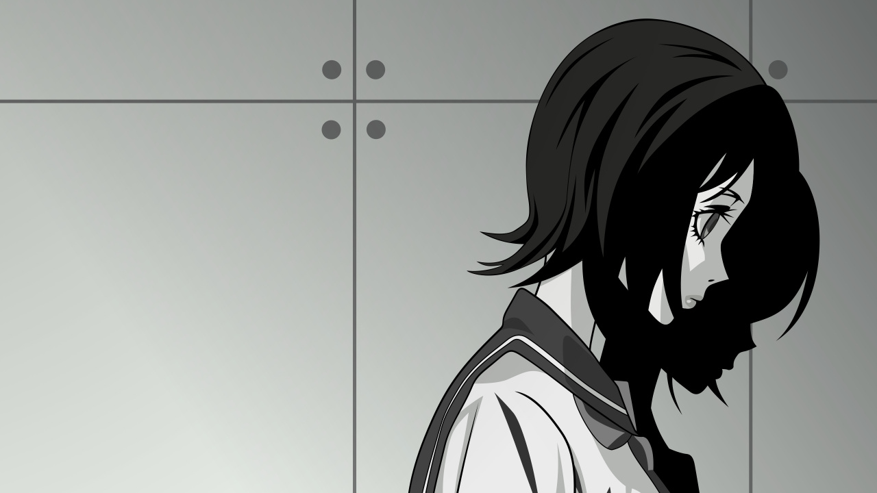 Обои иллюстрация, мангака, черно-белая фотография, девушка в разрешении 1280x720