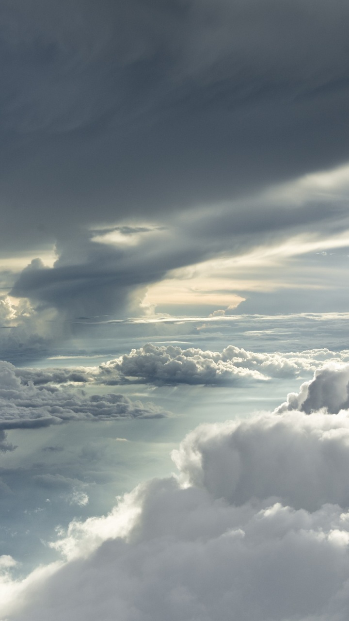 Обои облако, атмосфера, дневное время, кучевое облако, солнечный свет в разрешении 720x1280