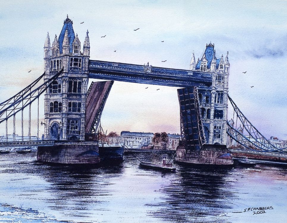 Обои художник, живопись, артист, арт, мост в разрешении 2884x2240