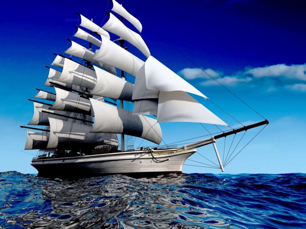 Обои корабль, баркентины, парусник, лодка, клипер в разрешении 2048x1536