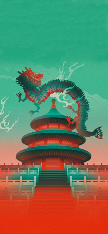 Обои арт, иллюстрация, постер, японское искусство, дизайн в разрешении 1125x2436