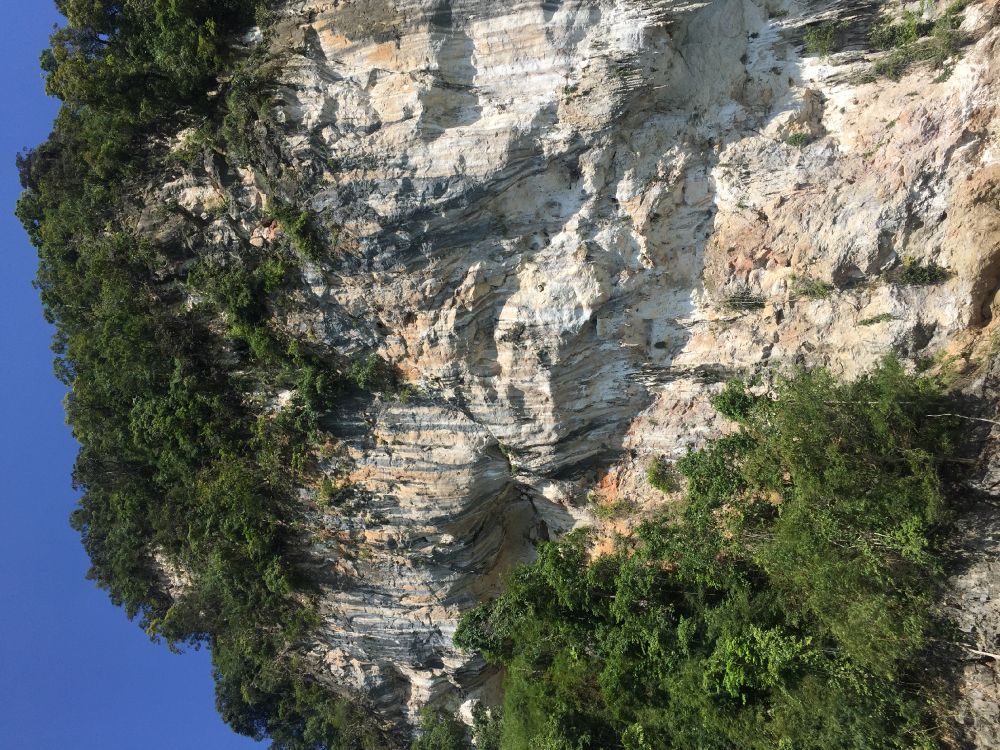 Обои природный заповедник, обнажение, геология, вода, растительность в разрешении 3264x2448