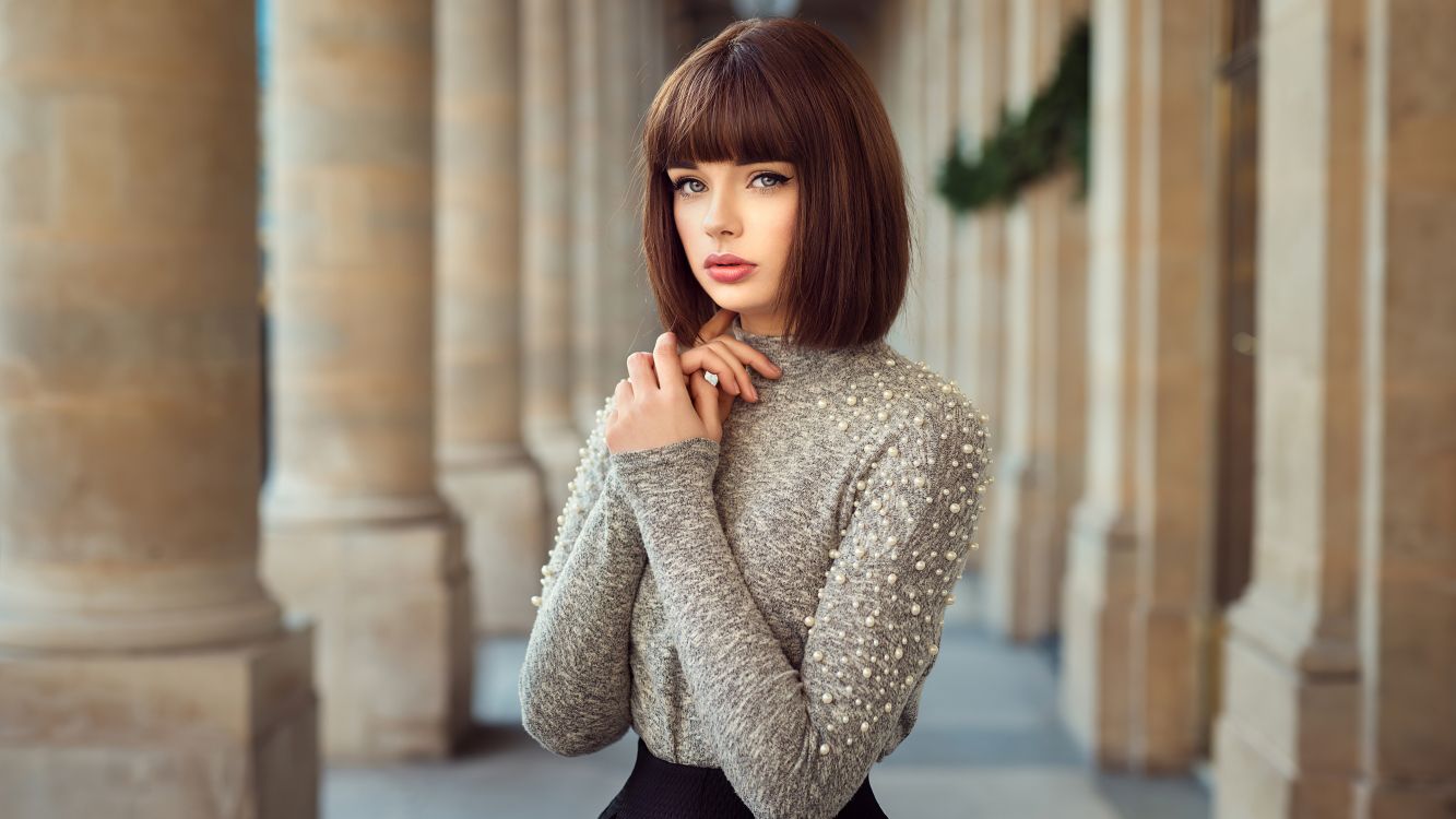 Обои прическа, волосы, губа, уличная мода, шея в разрешении 3840x2160