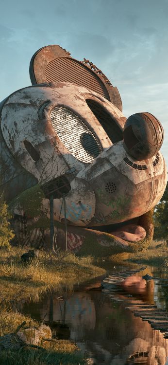 Обои заброшенные места в Диснее, город-призрак, Городской разведка, парк развлечений, Уолт Дисней в разрешении 1205x2609