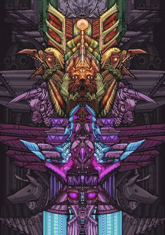 Обои иллюстрация, симметрия, арт, графический дизайн, фикция в разрешении 1920x2742