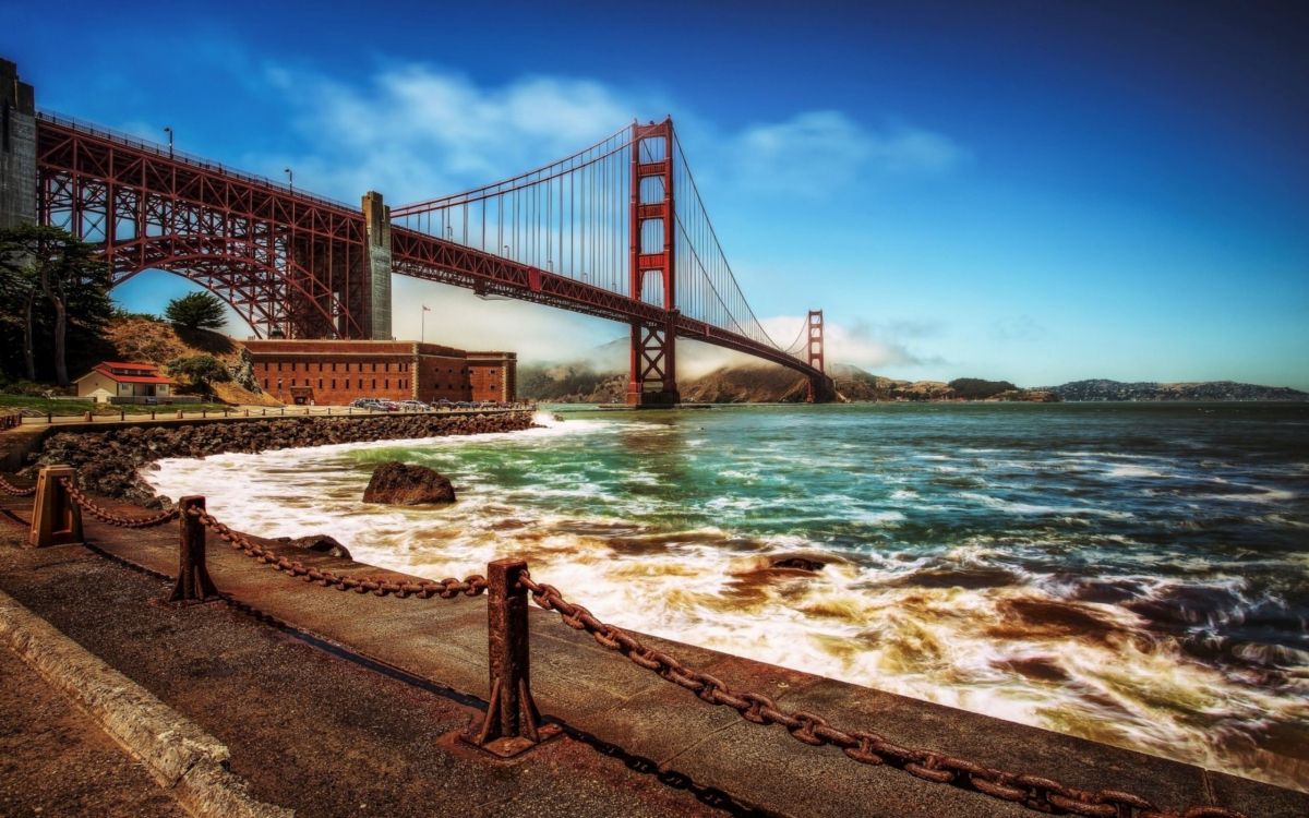 Обои мост Golden Gate, вода, мост, Форт-Пойнт, город в разрешении 2560x1600