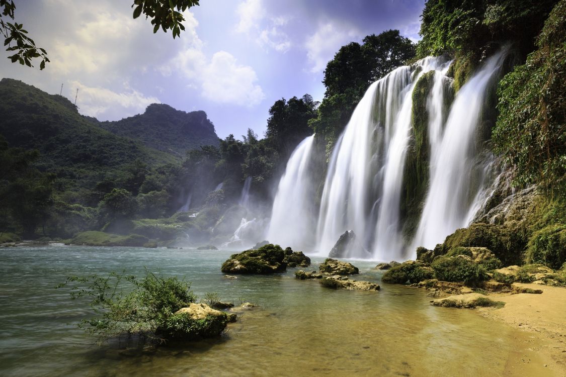 Обои Пан Gioc Водопад, водопад, гидроресурсы, водоем, природный ландшафт в разрешении 3464x2309
