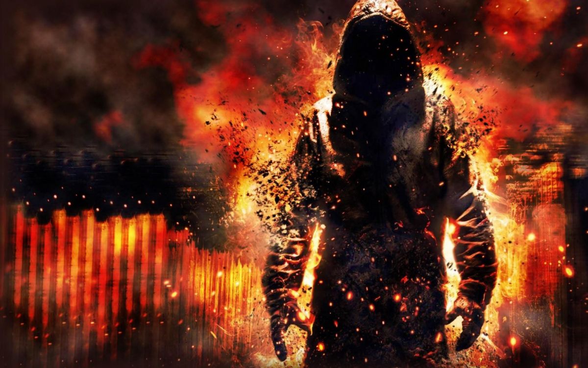 Обои огонь, тепло, спецэффекты, взрывчатое вещество, небо в разрешении 1920x1200